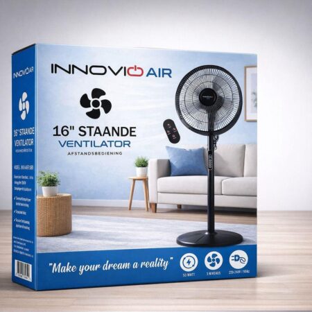 INNOVIO INV-AIR16R staande ventilator 16 inch met afstandsbediening.